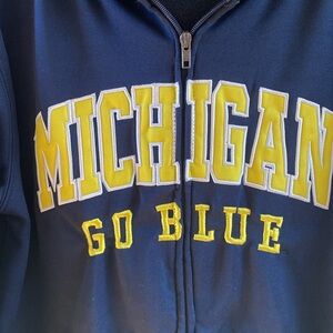 Colosseum University of Michigan appliqué logo college full zip hoodie, Men’s M